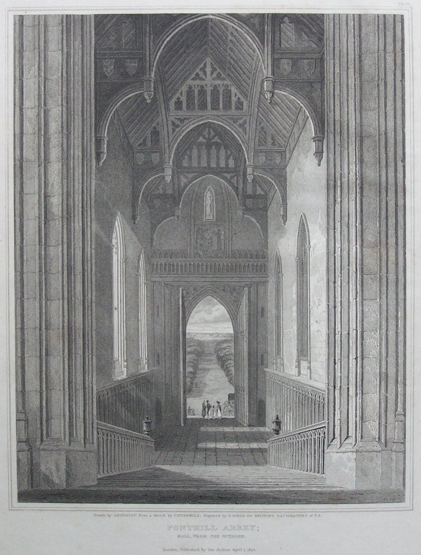 Print - Pl.06. Fonthill Abey; Hall from the Octagon - Sands